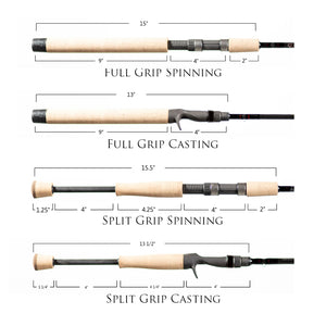 Medium Heavy Casting and Spinning Bass Fishing Rods