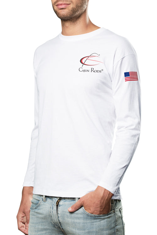Cajun Long Sleeve Fishing Shirt - White adult Medium