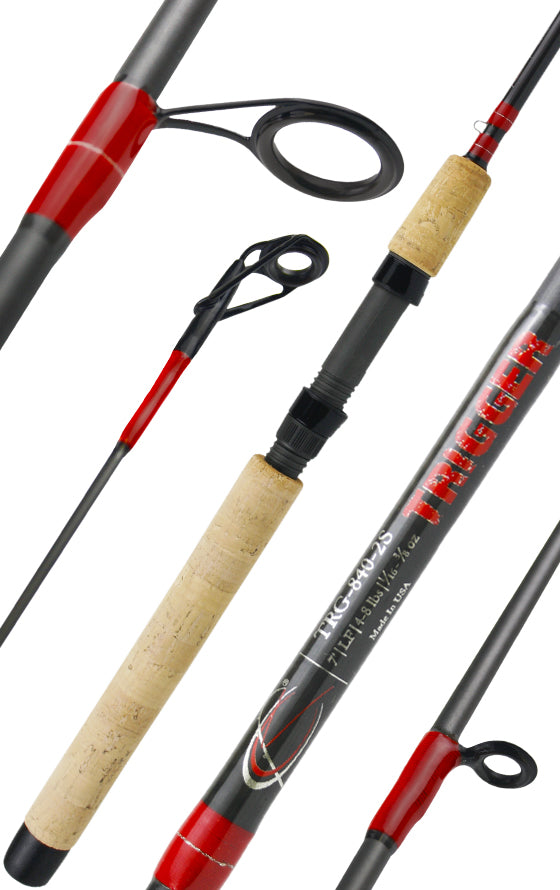 6.5-foot medium-action spinning rod combo 5'6" Light Action and Reel Package, 2 Piece Fiberglass/Gr Wild Water Fly Fishing Crafted from IM7 graphite Shakespeare Tiger Spinning Combo -